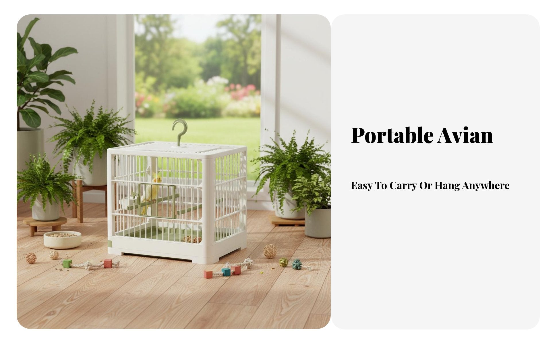 House-Shaped Aviary Villa Design avian enclosure Easy to Clean for Living Room, Patio