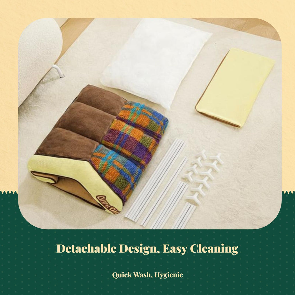 Insulated pet house with removable indoor bed