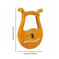 Wooden Lyre Harp Selected Wood String Instrument Warm and Pleasant Tone Beginner Learning Instrument for Beginners, Meditation