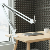 White Mic Arm Stand U-Shaped Blast Filter Desk Mic Arm