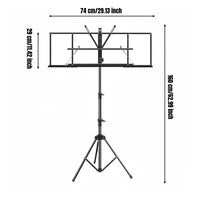 Adjustable Height Music Stand Heavy Duty Folding Sheet Music Stand for Rehearsal
