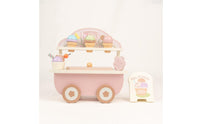 Wooden Ice Cream Cart Wheeled Kids Play Item Cognitive Learning for Children