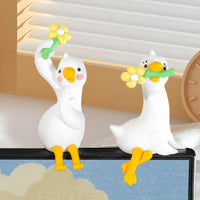 Silly Goose Figurine Cute Lazy Duck Desk Buddy Playful for Car Dashboard