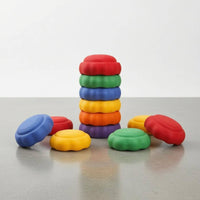 6 Pieces Wave-Shaped Balance Stepping Stones Slightly Domed Activity Equipment