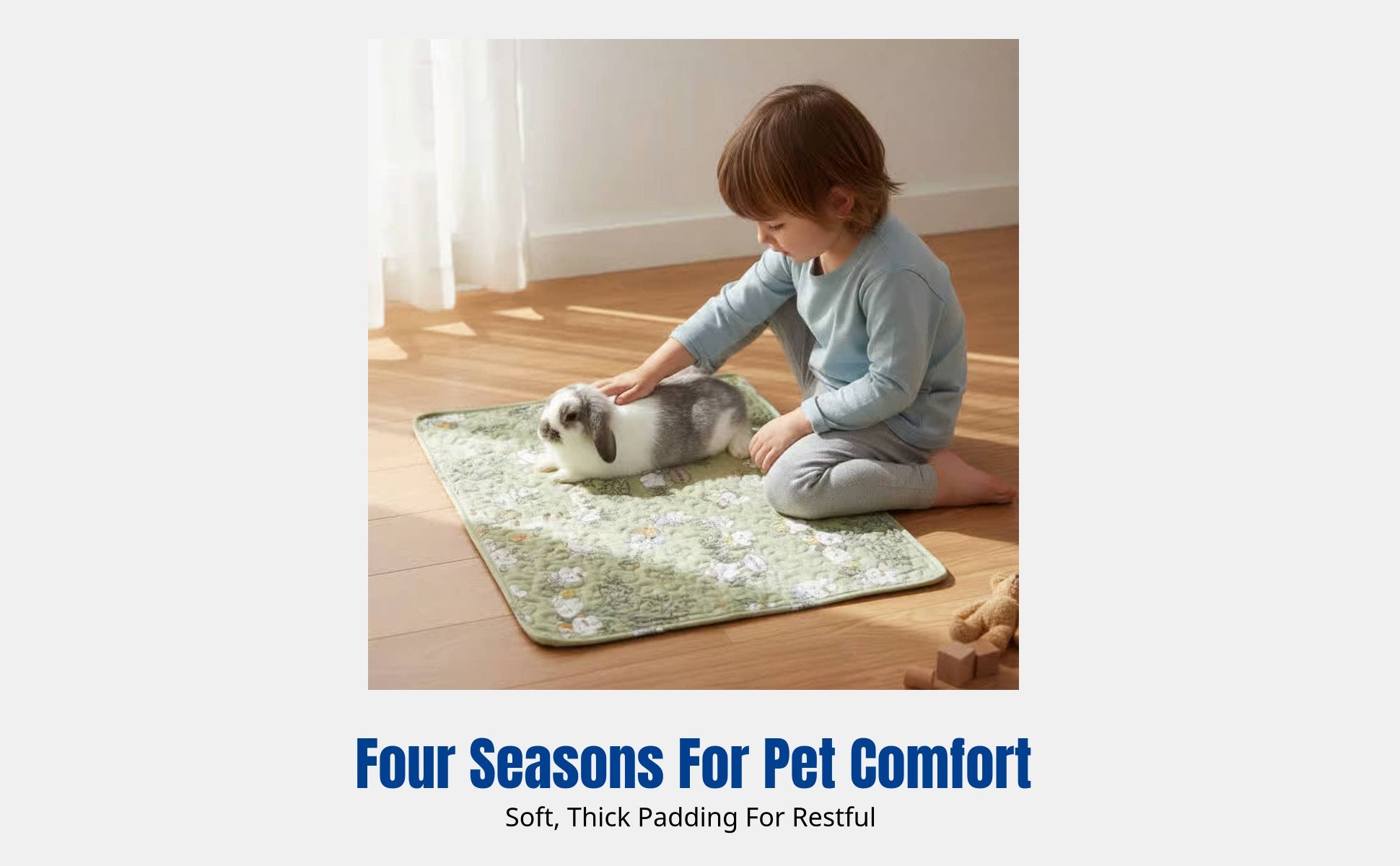 Thick Hare Enclosure Base Mat, Four-Season Pet Ground Pad, Multi-Functional Bed Blanket, Random Color