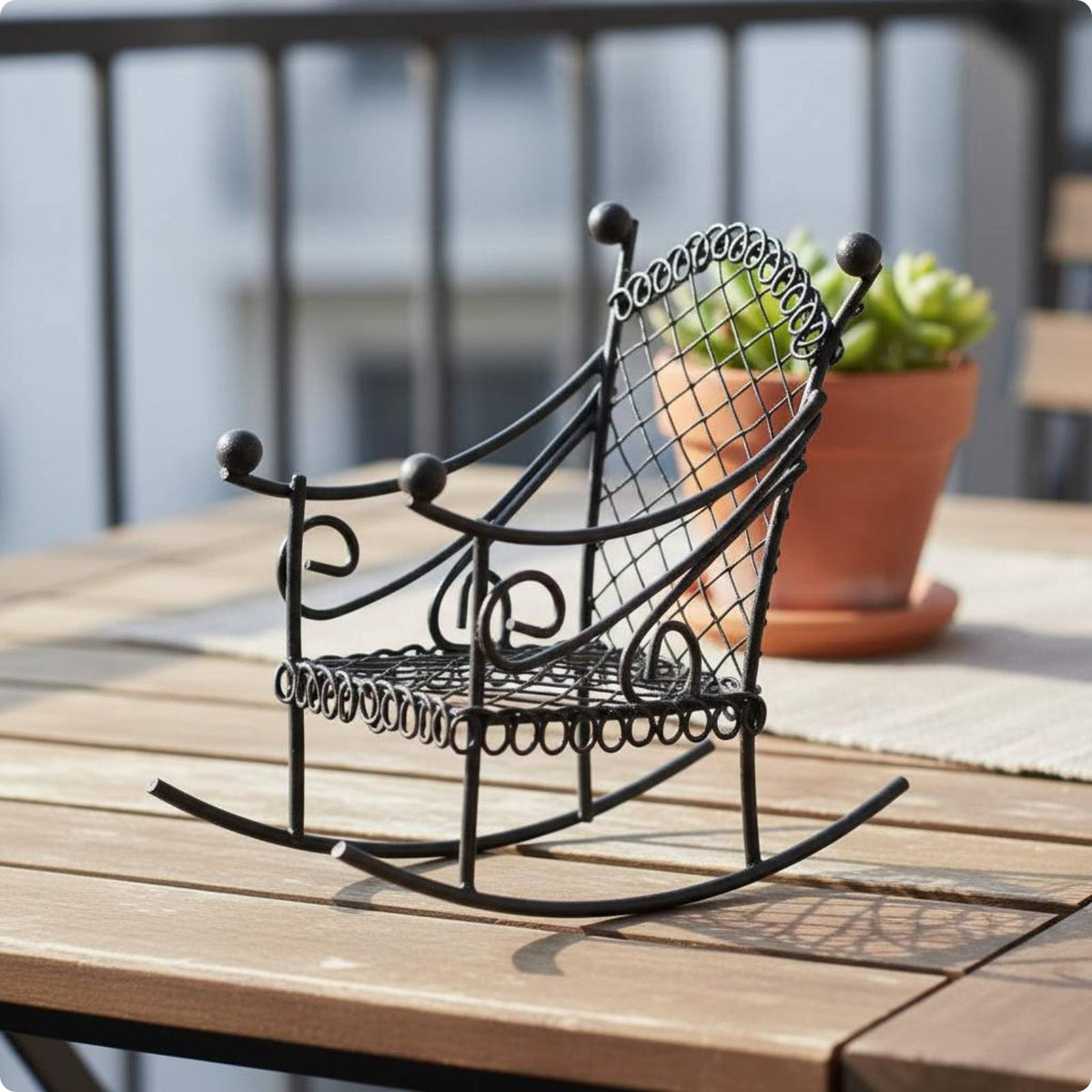 Dollhouse Rocking Chair Vintage Design Tiny Rocking Chair Elegant Details