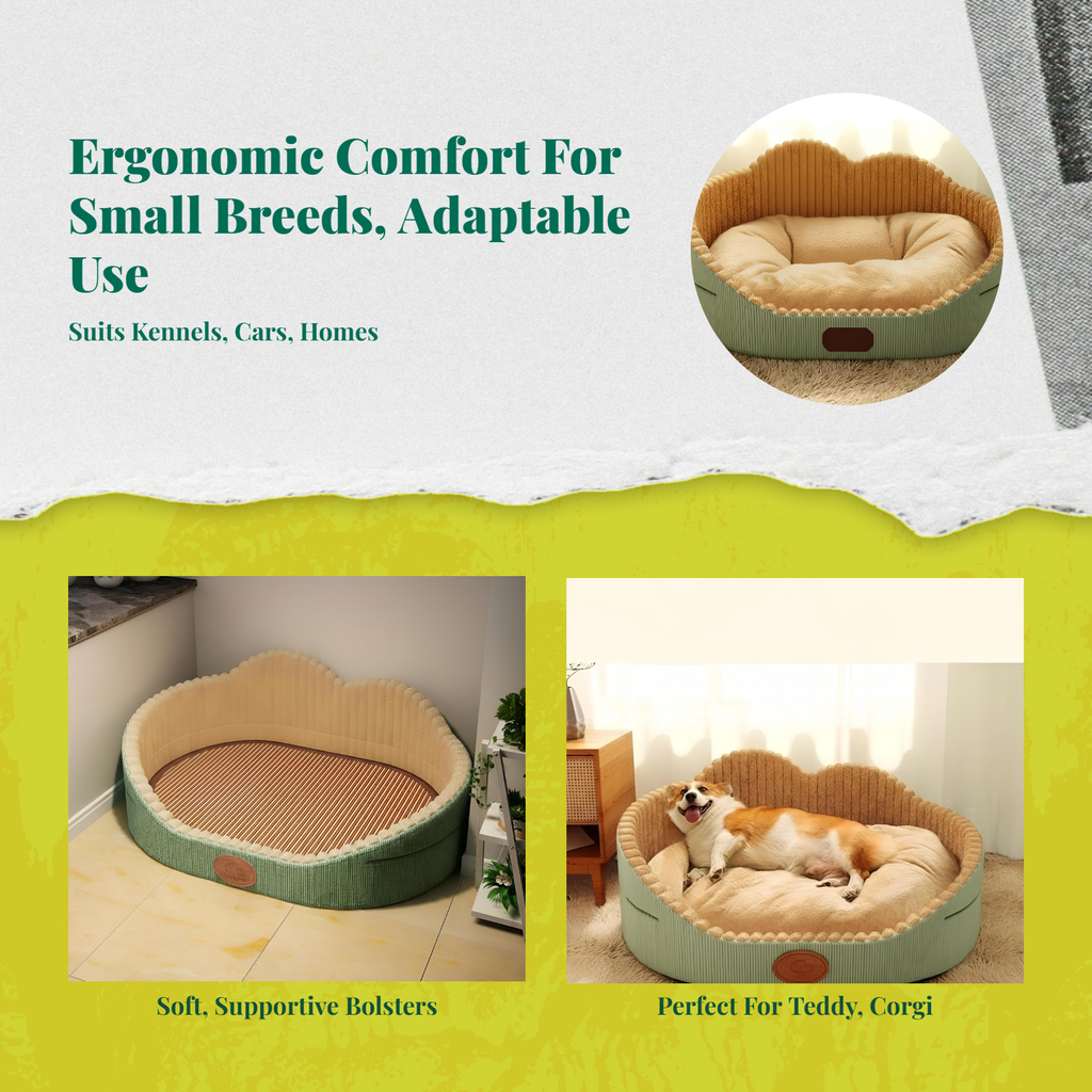 Dog Bed, Removable Cover, Quick-Dry Comfort Mat, Rectangle