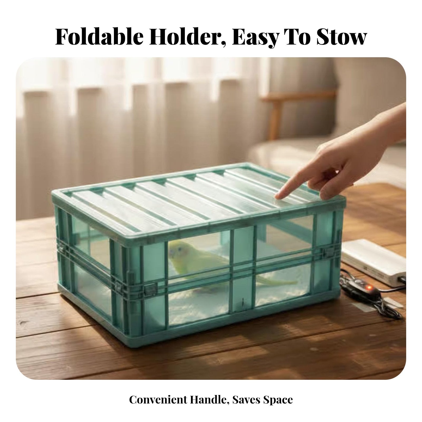 Heated Pet Brooder Constant Temperature Avian Brooder Box Pet Heating Box Space Saving Portable Creature Brooder for Home, Farm
