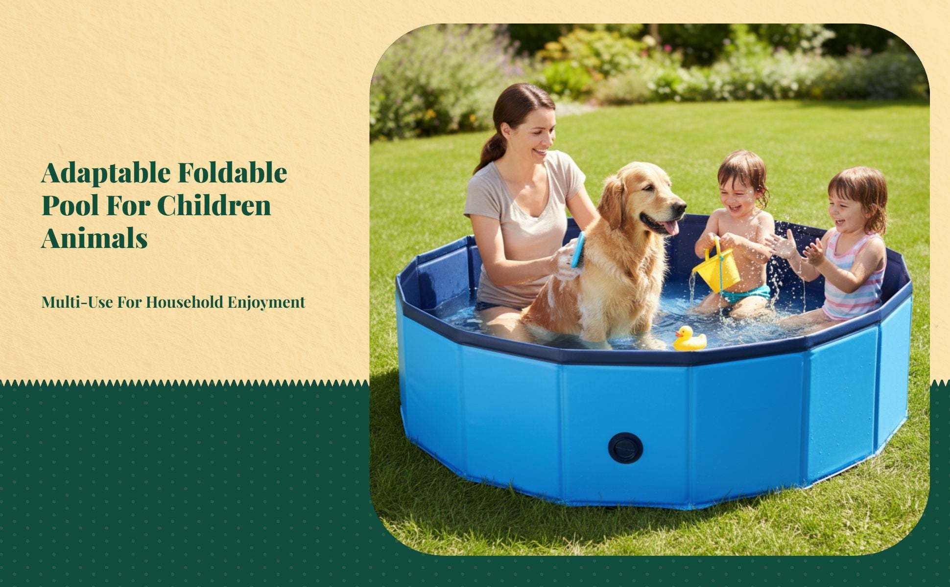 Foldable PVC pool for kids, pets