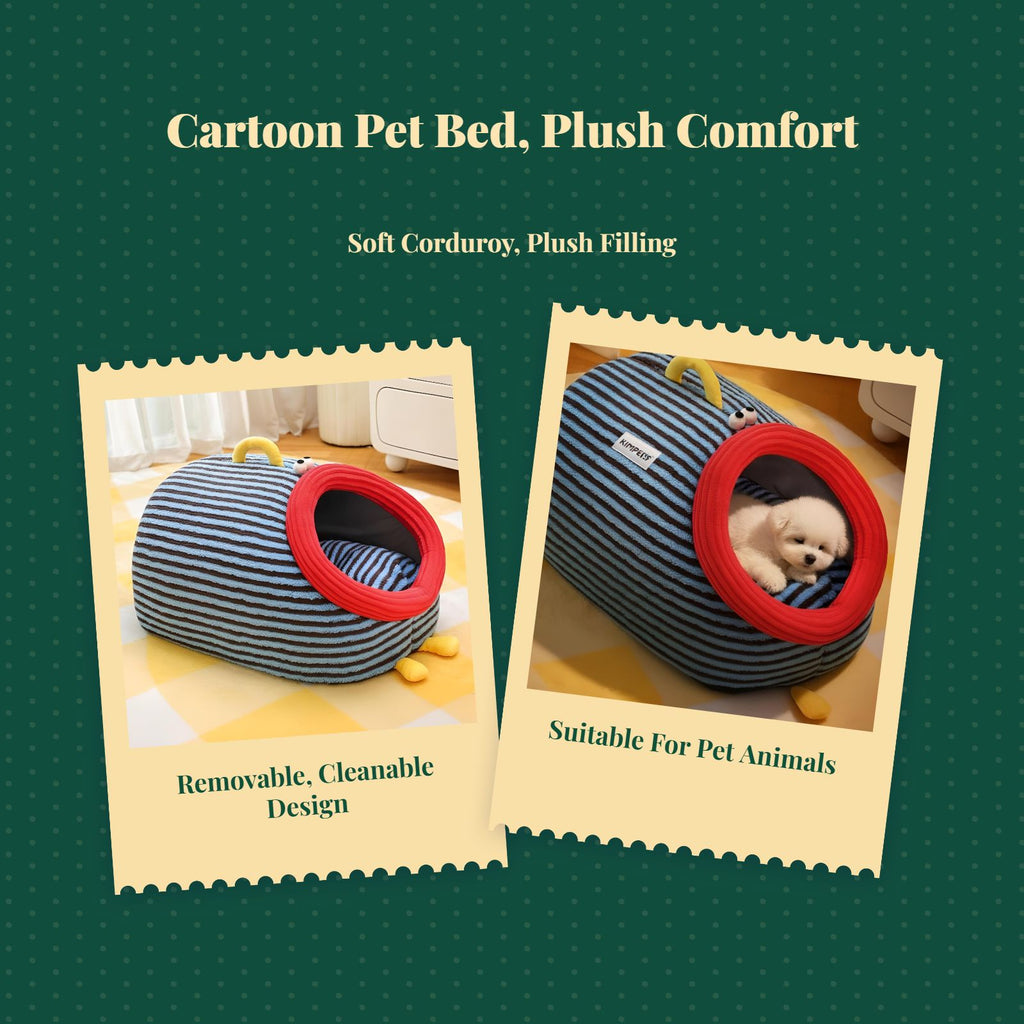 Washable semi-enclosed cat bed