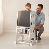 4 in 1 Activity Stand Multi Function Kids Kitchen Helper Blackboard for Toddlers
