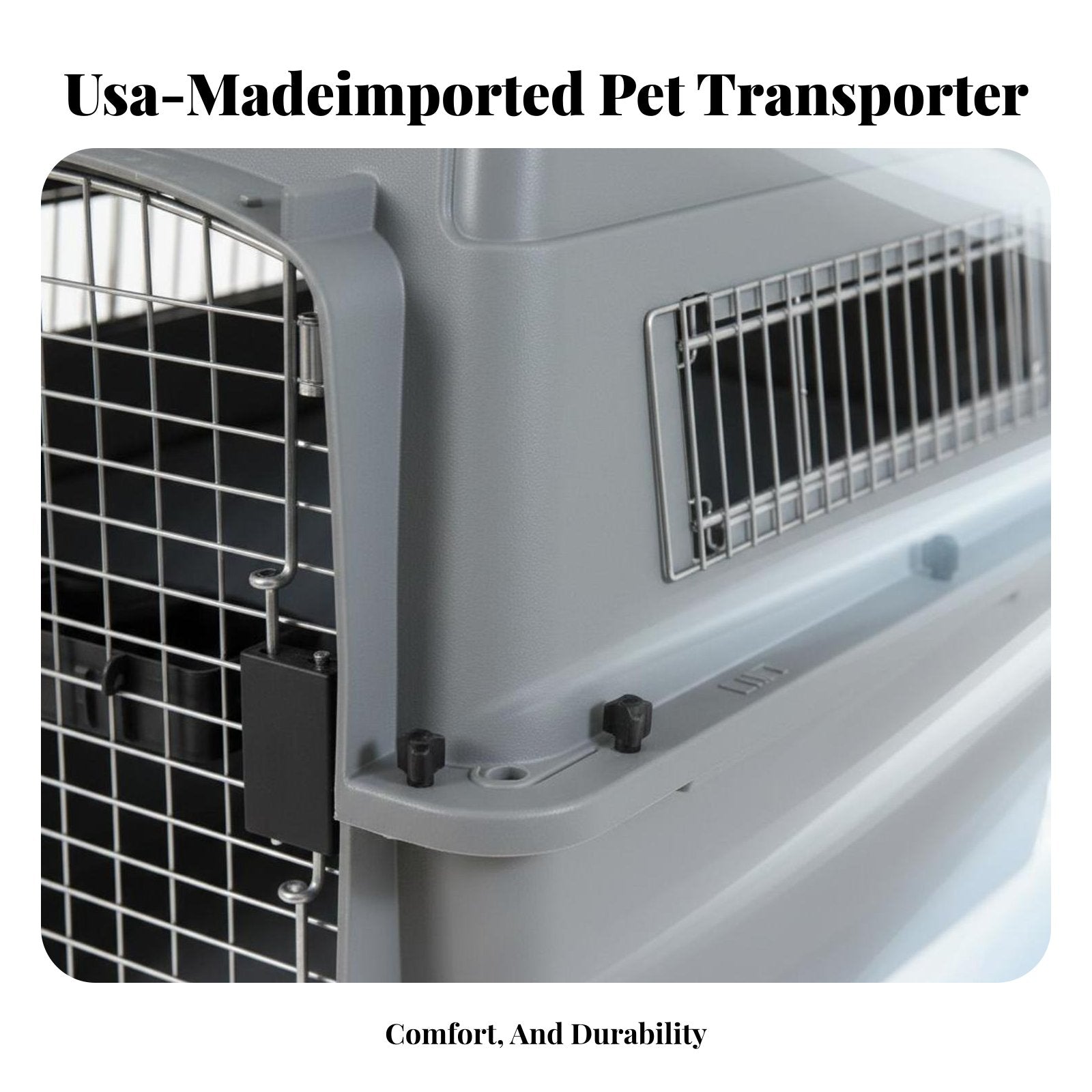 Airline-Approved Design Hard-Sided Travel Crate Portable Hard-Sided Pet transport robustDuty Construction Dog Kennel safety latch for Travelers with companion animals, Cat Owners, Car journeys, veterinarian Visits, Outdoor Excursions