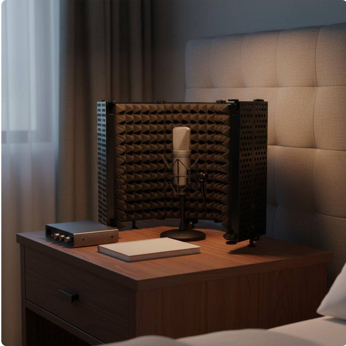 5-Panel Audio-Input Device Isolation Barrier Acoustic Foam Portable Mic