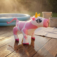 Inflatable Cow Horned Cartoon Cow Toy Easy to Inflate