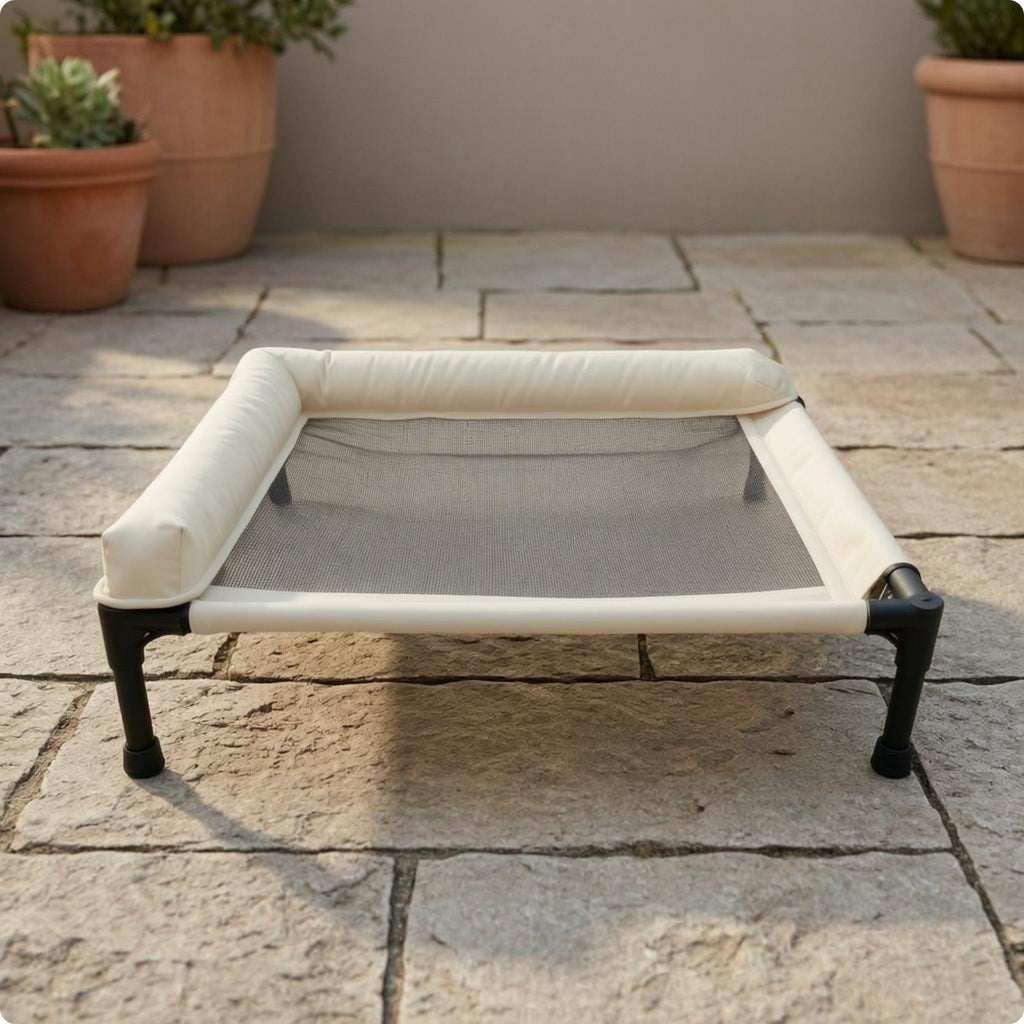 Raised Pet Bed Iron Frame Mesh Pet Bed Skid-Resistant Feet