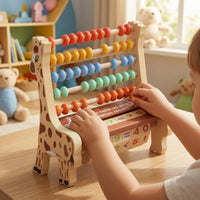 Giraffe Abacus Dual-Purpose Wooden Abacus Rotating Numbers for Children