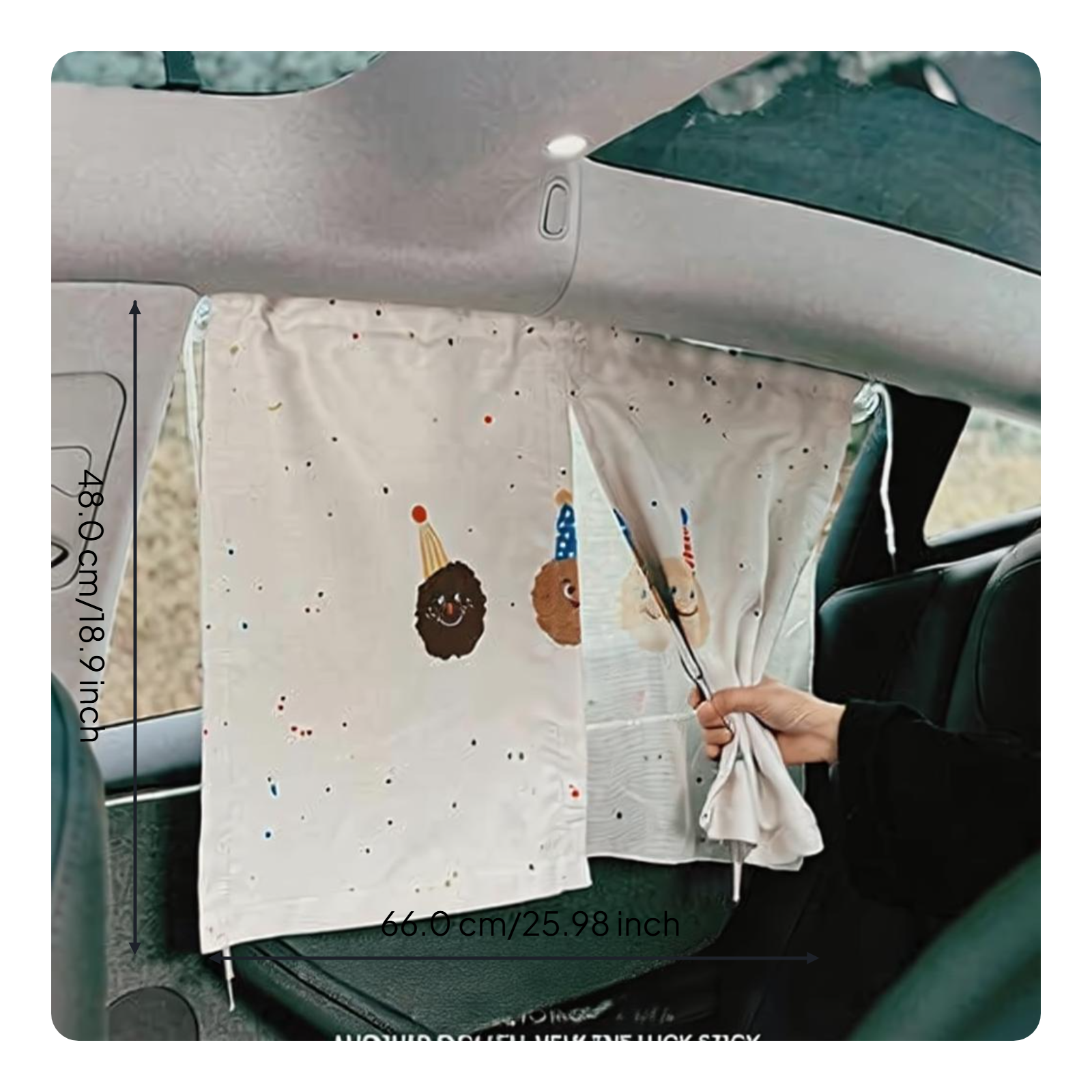 Car window sun shield, retractable side window screen, sunblock protection, privacy, infant, universal fit, easy to install, black