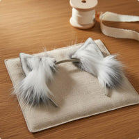 Furry Ear Headband Realistic Faux Hair Feline Ears Soft Doll Accessory for Dress Up