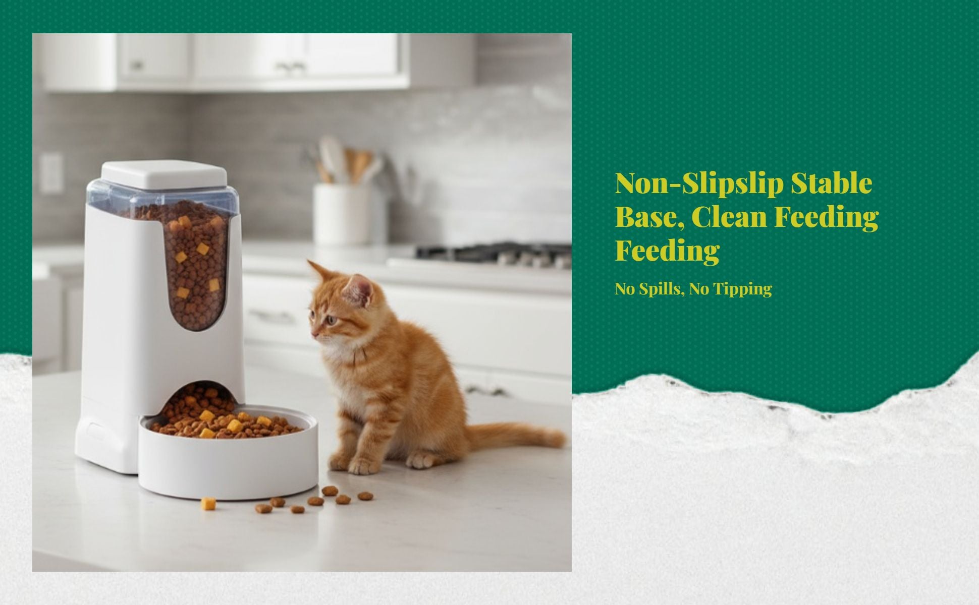 Large auto pet feeder, no power needed