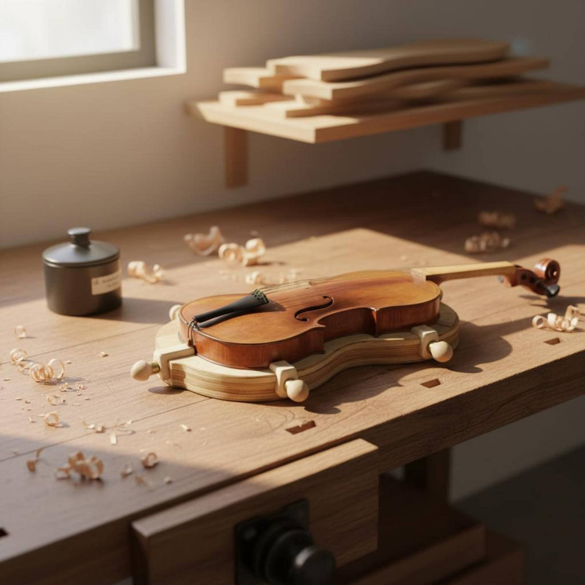 4/4 Violin Mold Full Size Violin Plate Mold Wooden for Luthiers