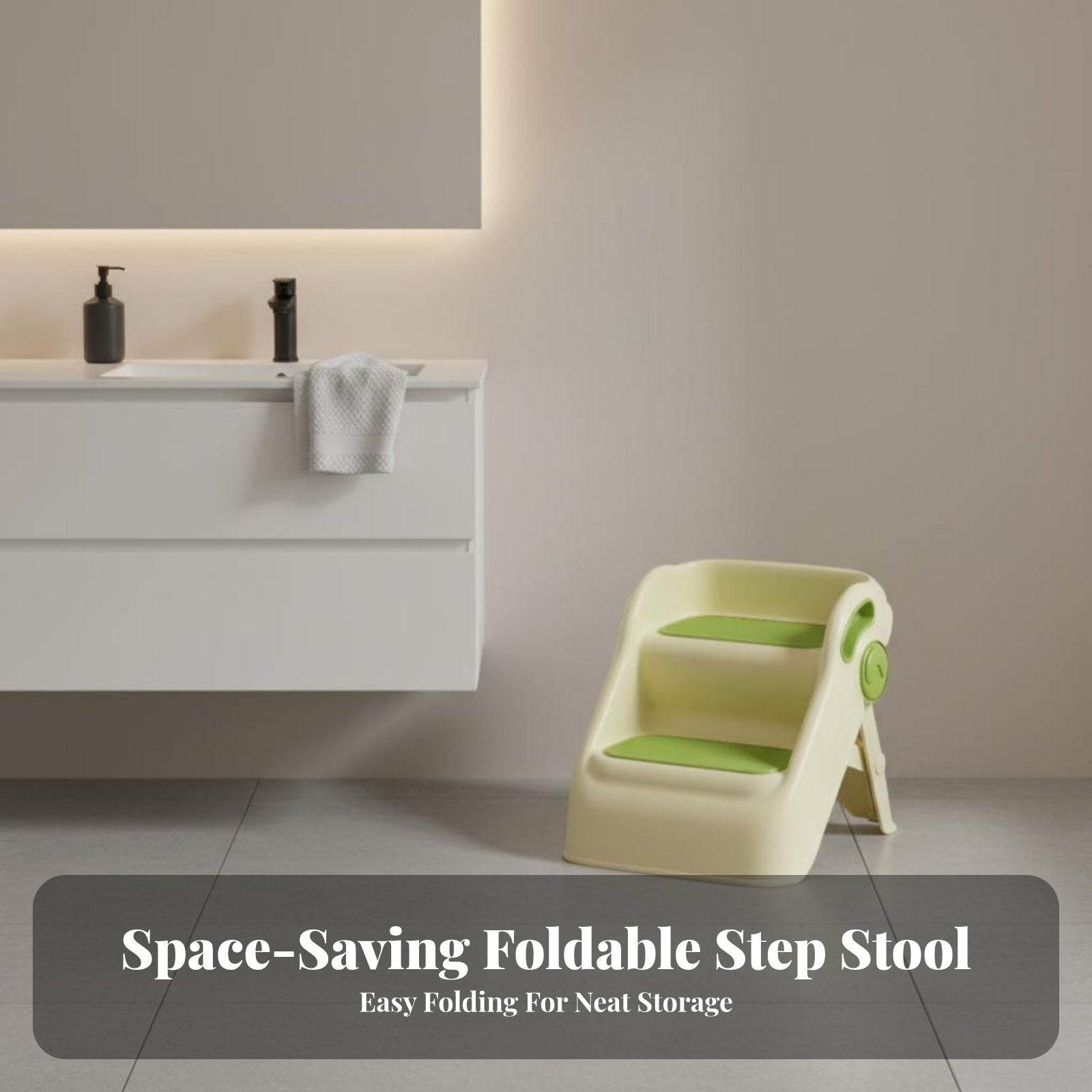 2-Step Toddler Stool Rounded Corners Footstool Promotes Independence for Parents