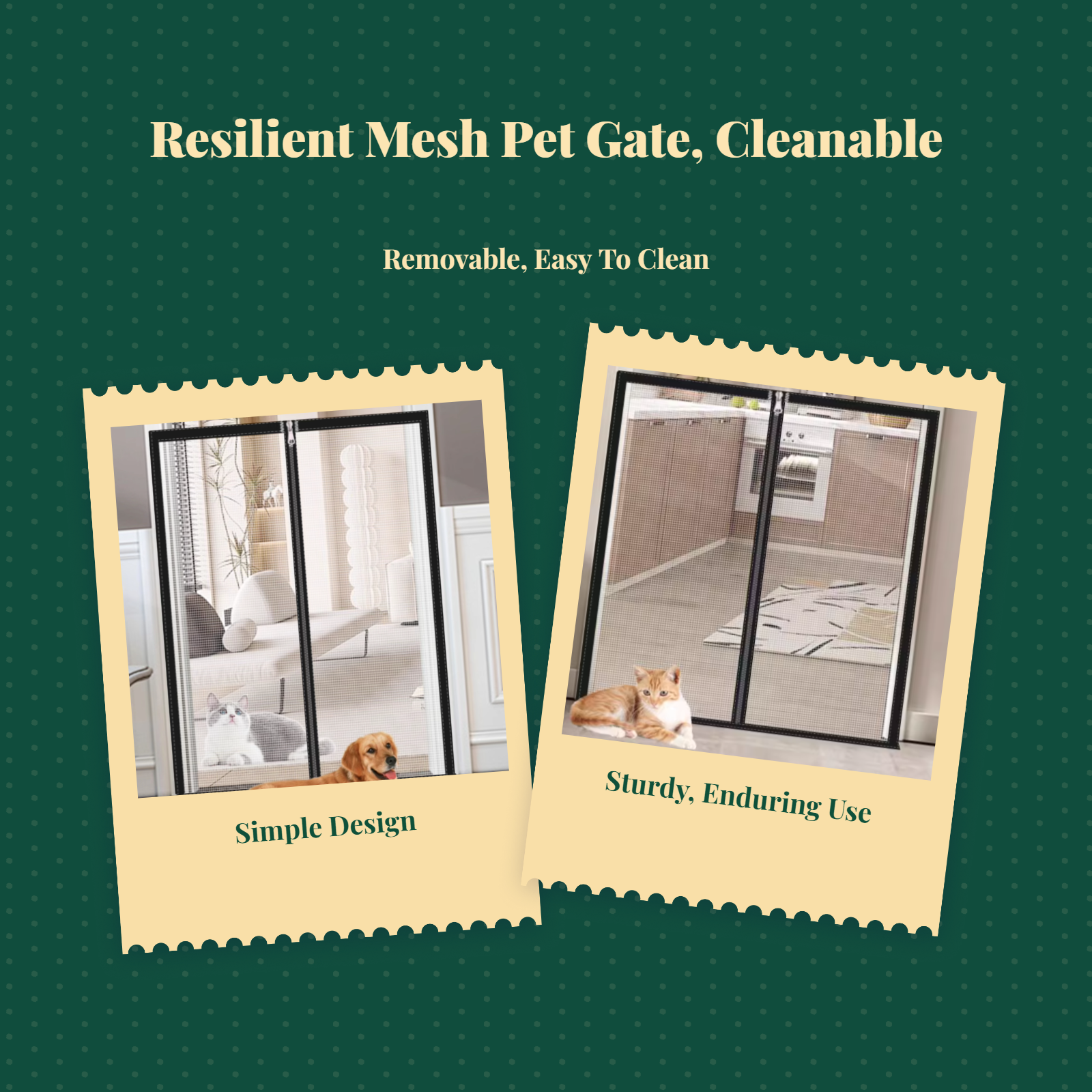 Removable cat mesh door, easy install