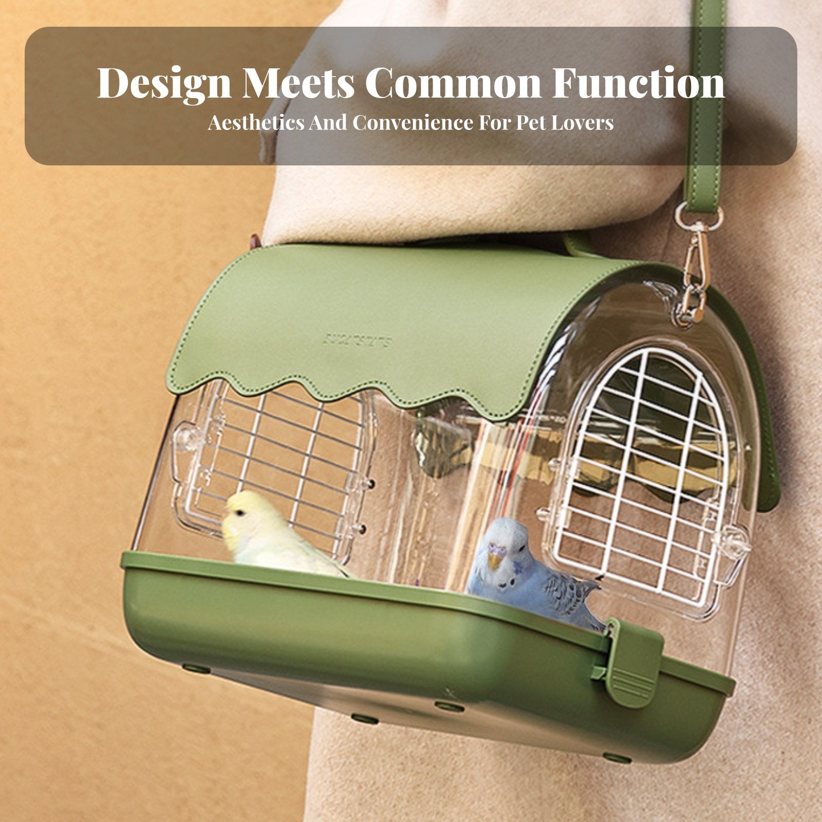 Clear View Parrot transport Portable Parakeet carrier Secure Locking Mechanism