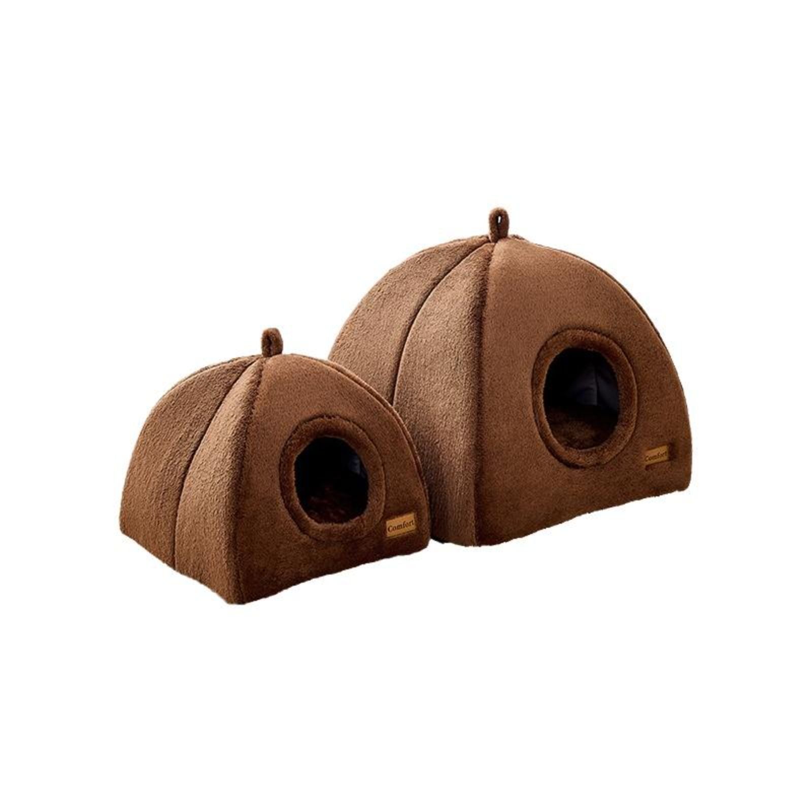 Pumpkin Cat Bed, Enclosed Calming Den for Small Pets