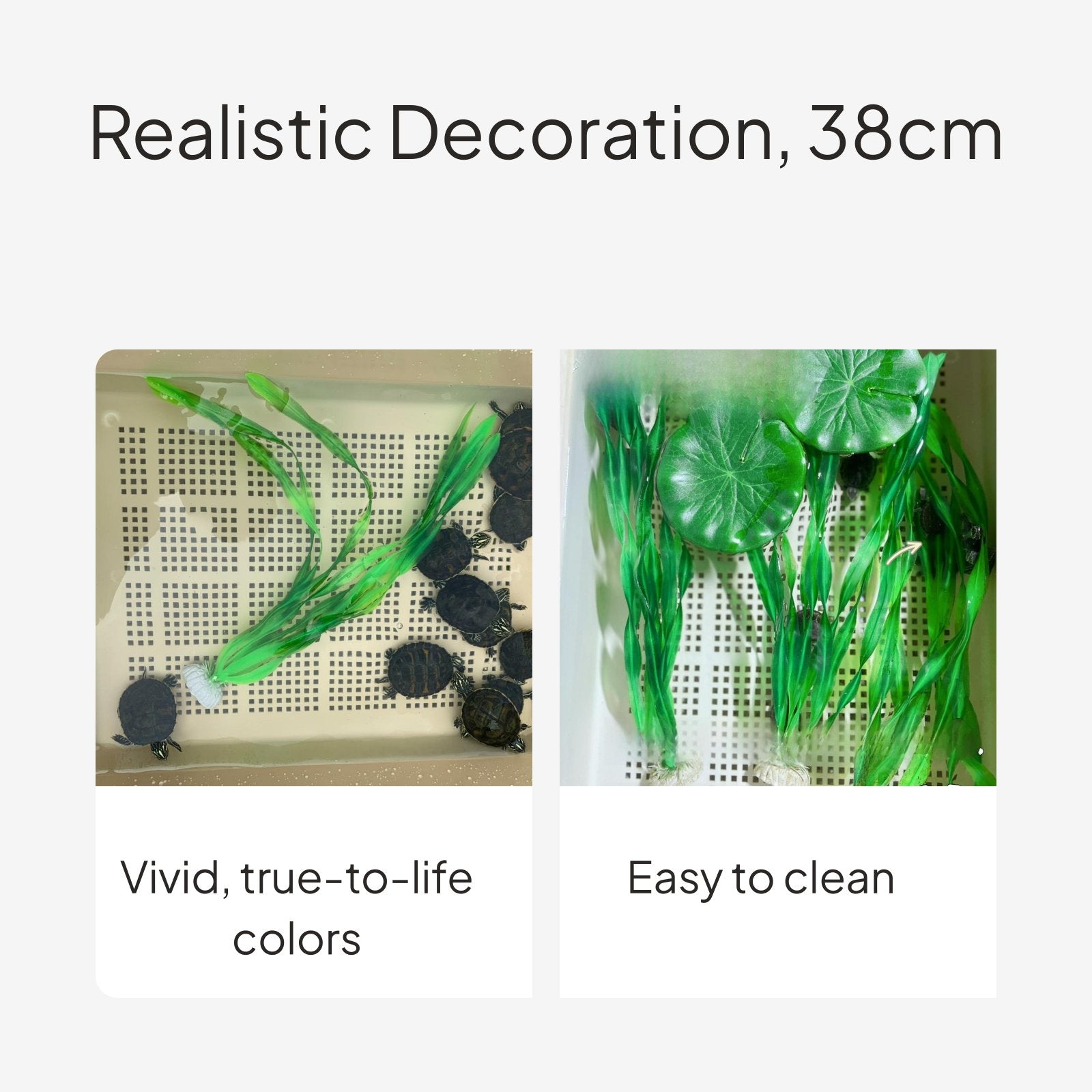 Turtle Tank Hiding Artificial Plant Provides Resting Place Fake Turtle Grass Realistic Look Simulation Water Foliage for Turtles, Terrarium, Hatchling Container