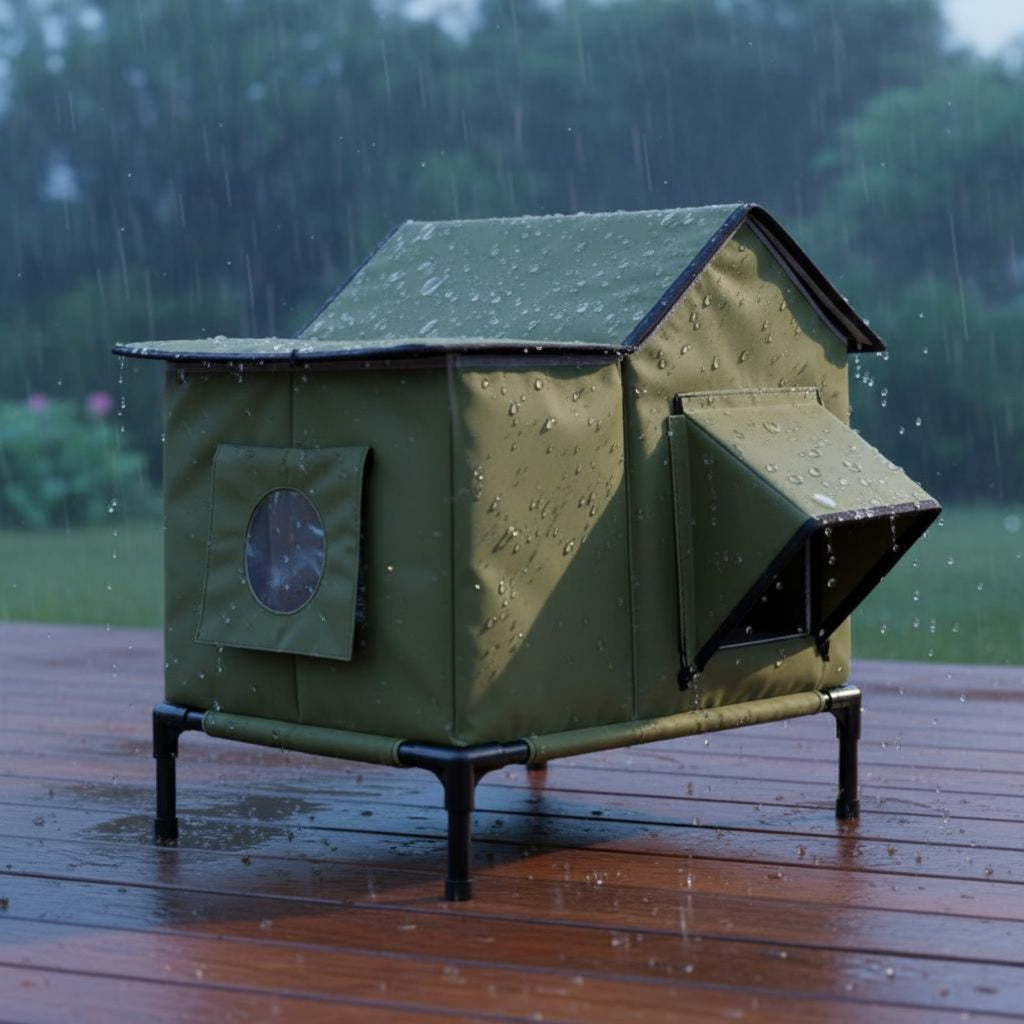Foldable Pet House Detachable Waterproof Feline Shelter Winter-Proof for Patio