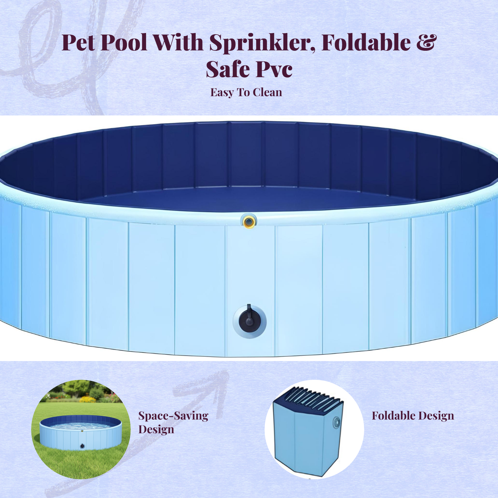 Leakproof foldable PVC pet pool