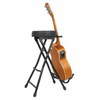 Combination Guitar Stand and Stool Foldable Design Guitar Stool with Stand