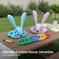 Inflatable Rabbit Hoop Toss Family Fun Wearable Hoop Toss Hat Safe for Children