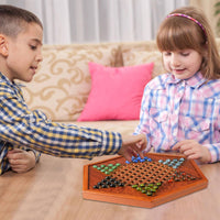 Chinese Checkers Board with Storage Drawer Deluxe Design 6 Player Marble Game