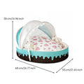 Ice Cream Pet Bed Reversible Cushion Round Feline Dog Bed for Young Dogs