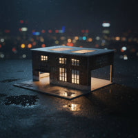 Factory Diorama Detailed LED Lighted Diorama Realistic Model for Office Desk