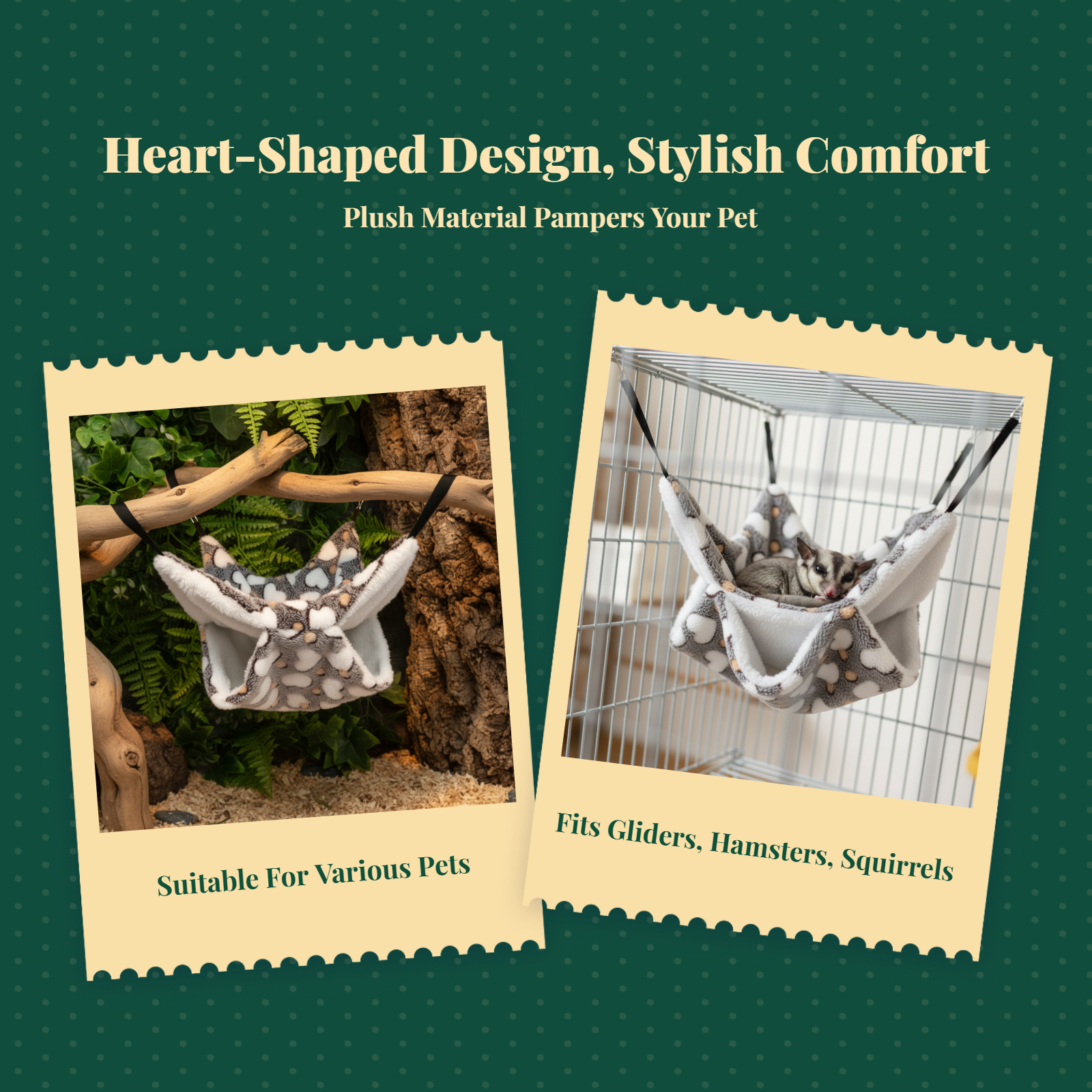 Hanging Bed, Soft for Hamster, Squirrel, Enclosure Use