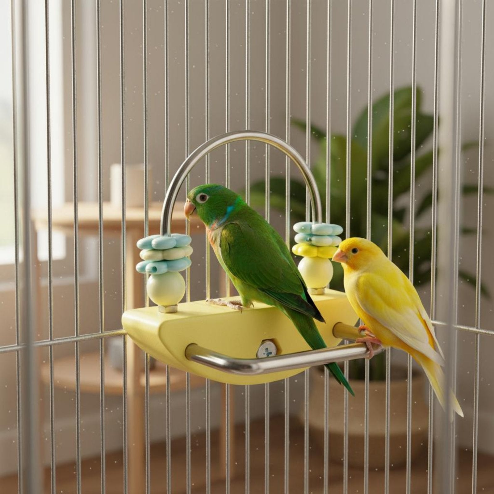 Parrot Chewing Toy Boredom Relief Bird Enclosure Stand Easy Installation