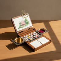 Portable Paint Box with Mixing Plates Long-Lasting Wooden Paint Box