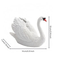 Swan Figurine Feather Texture Table Ornament Detailed for Display