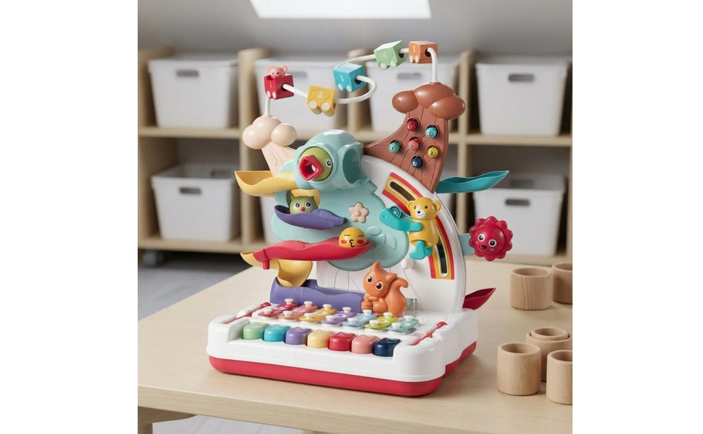 Tabletop Activity Toy Rainbow Design Infant Play Table Bead Maze for Babies