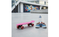 Multiple Colors 17 Inch Plastic Skateboard Lightweight & Portable Mini Cruiser Skateboard Ready to Ride Single Kicktail Board Non-Slip Deck for Beginners, Street Cruising, Commuting