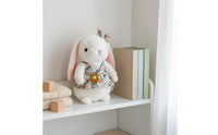 Floral Dress Bunny Doll Toy Ideal Gift Long-Eared Pet Soft Huggable Bunny Stuffed Animal Toy for Girls, Kids, Claw Machine Prize