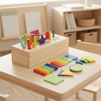 3-in-1 Educational Toy Box Develops Fine Movement Skills Child-Centered Sorting