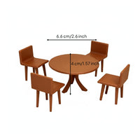 1:18 Scale Dining Set Polished Edges Mini Plastic Dining Set Collectible Gift