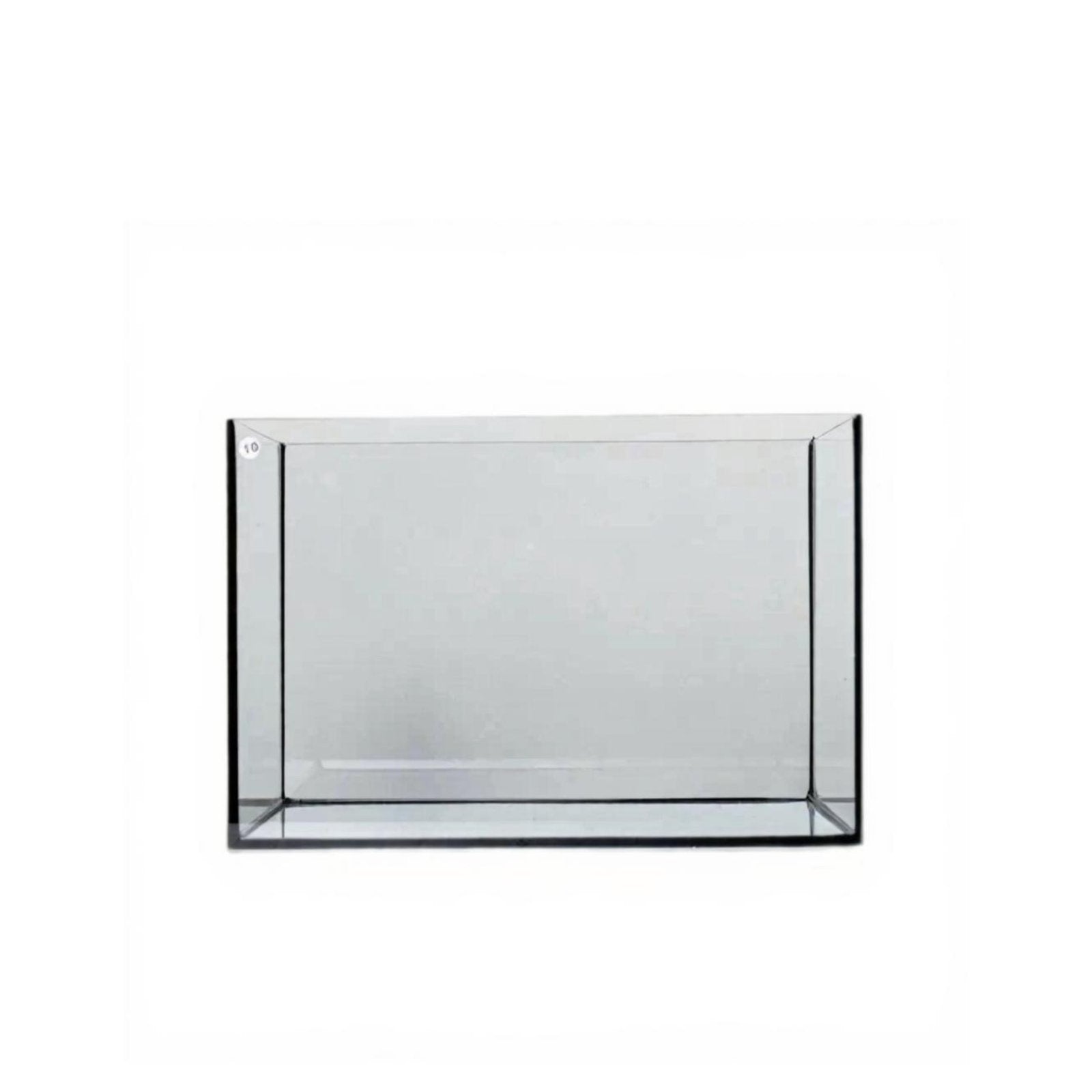 Glass Desktop Aquarium, Rectangular Black Silicone, Lid
