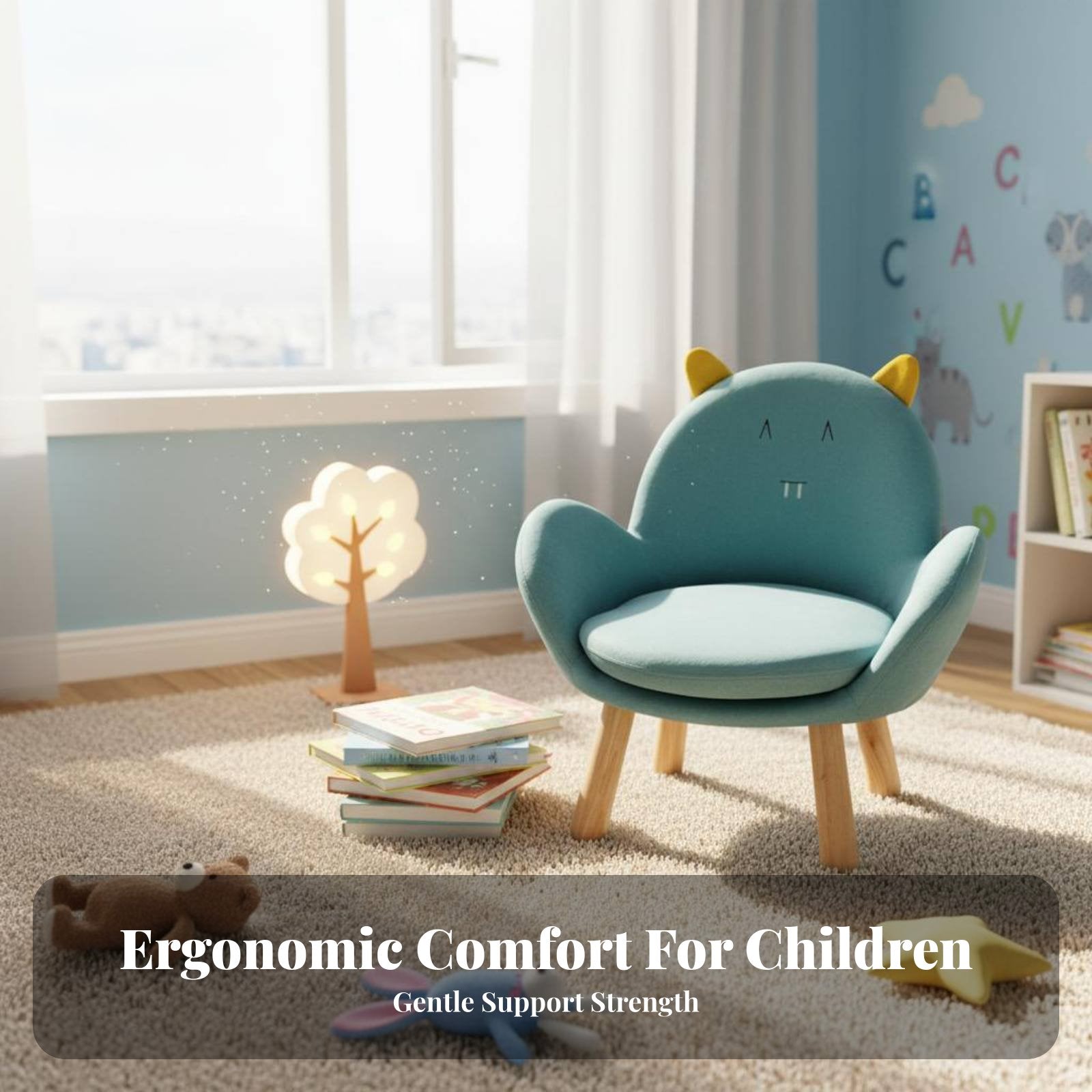 Cartoon supportrest Seat With support Toddler Chair Rounded Edges for Toddlers