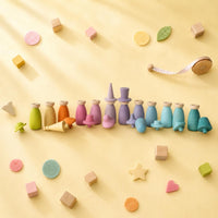 Wooden Peg Doll Decorative Wooden Figurine Polished Edges for Children