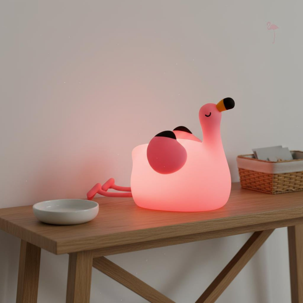 Rechargeable Flamingo Lamp 3 Brightness Levels Rose Creature Lamp for Children