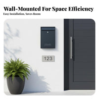 Wall Mount Mailbox Includes 2 Lock Openers Key Lock Mail Container Combination Lock Post Box Viewing Window Steel Letter Box